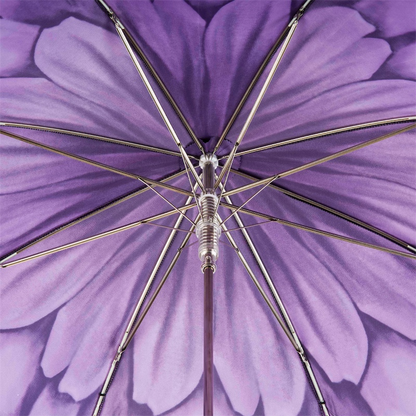 Luxury Purple Dahlia Automatic Umbrella – Handmade in Italy