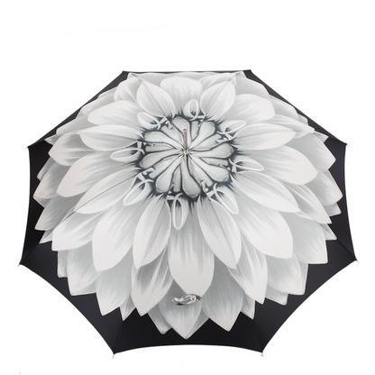 Silver Sunflower Umbrella – Automatic Opening, Handmade in Italy