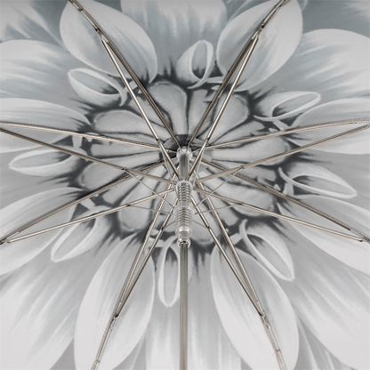 Silver Sunflower Umbrella – Automatic Opening, Handmade in Italy