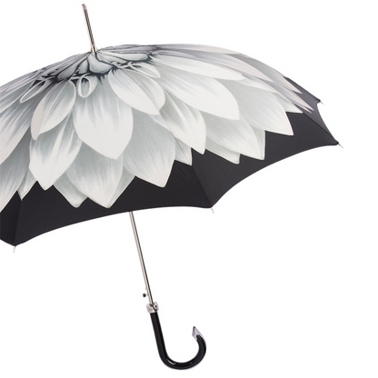 Silver Sunflower Umbrella – Automatic Opening, Handmade in Italy