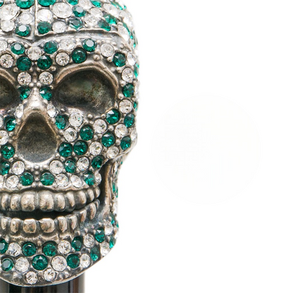 Green Swarovski Skull Handle Umbrella – Automatic Opening