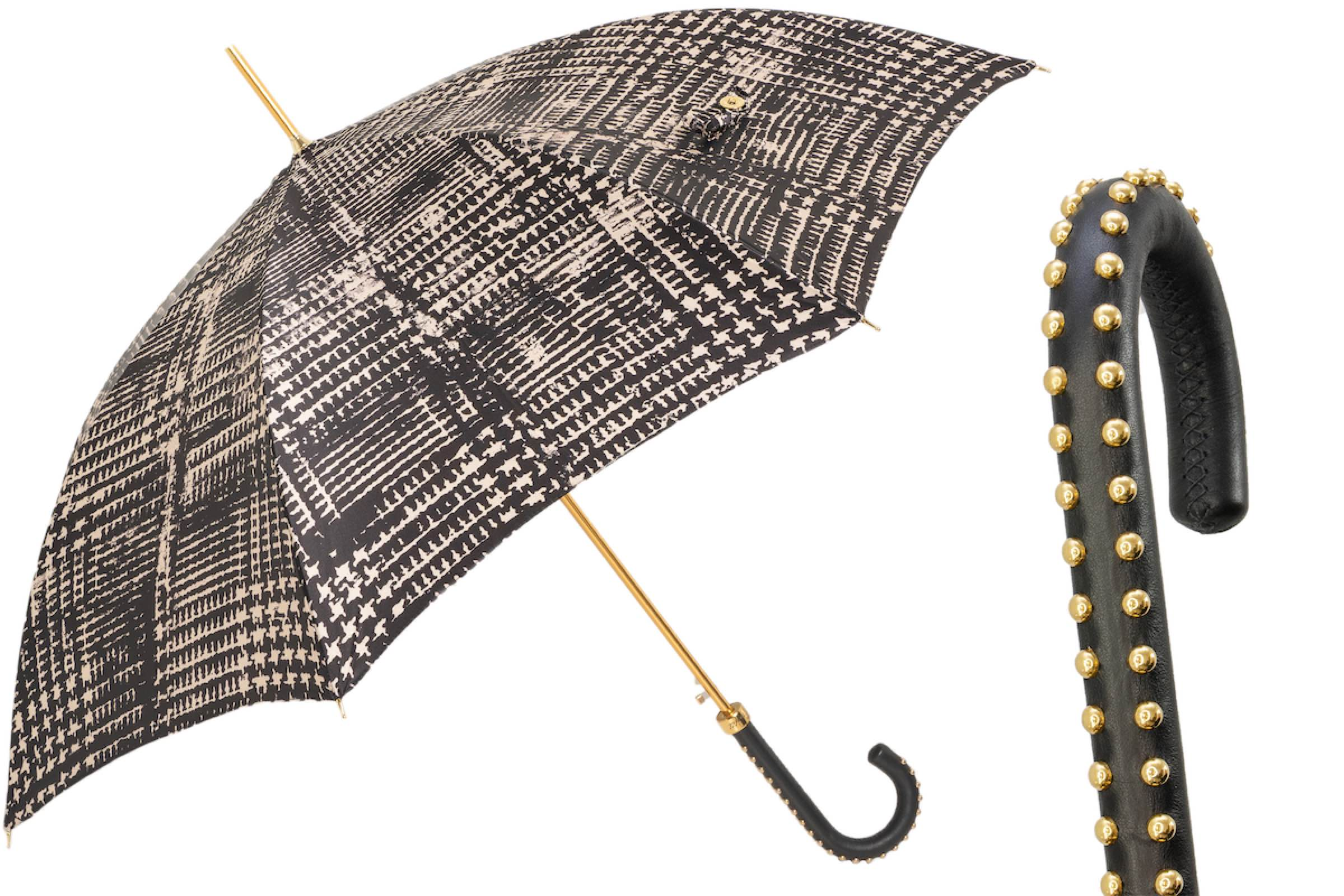 Luxury Umbrella with Studded Leather Handle – Automatic Opening