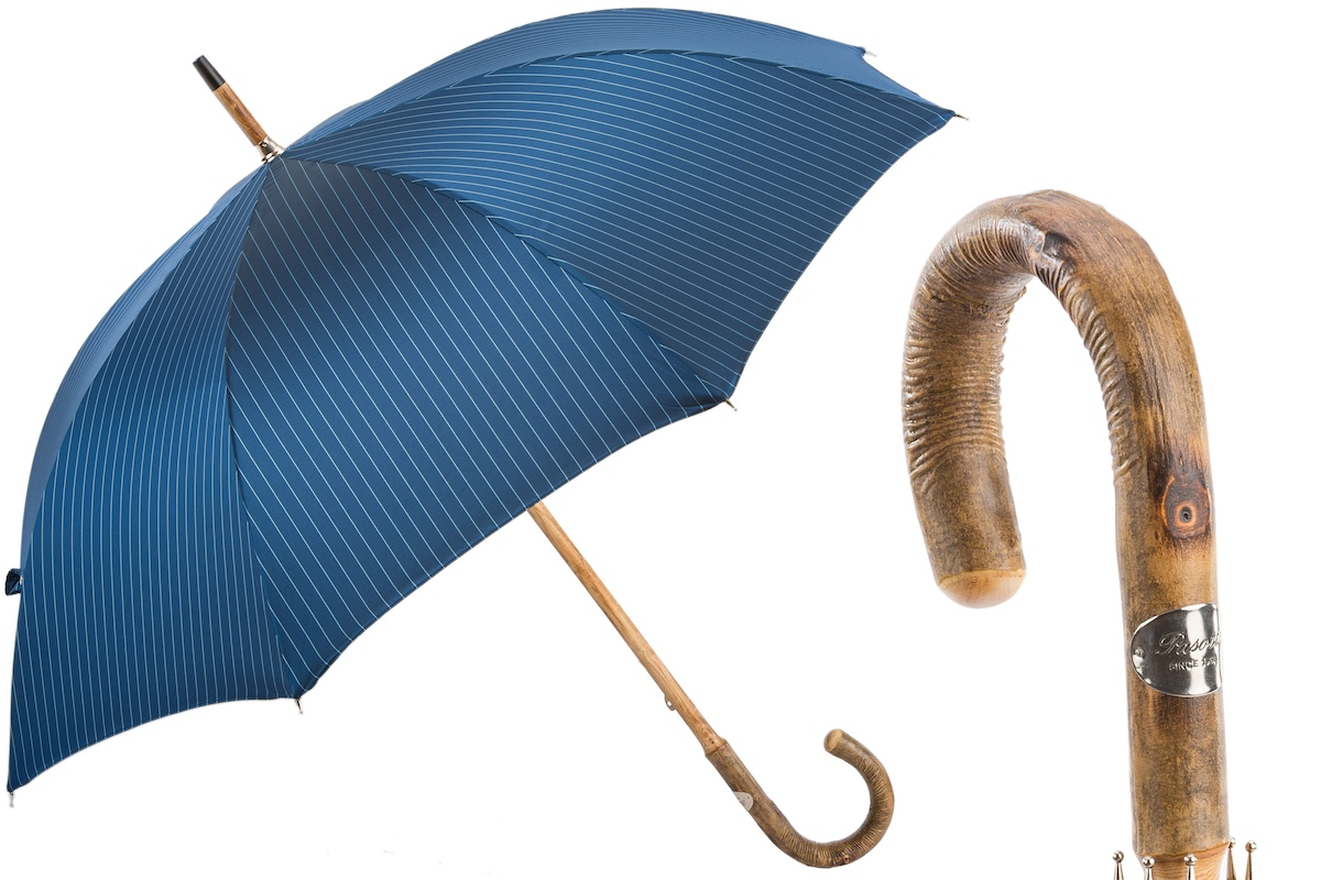 Solid Stick Ash Umbrella with Knob End, Manual, Handmade in Italy