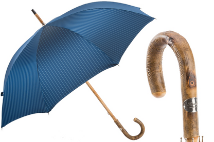 Solid Stick Ash Umbrella with Knob End, Manual, Handmade in Italy