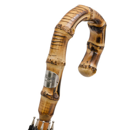 Black Gentleman’s Umbrella with Bamboo Handle – Handmade in Italy