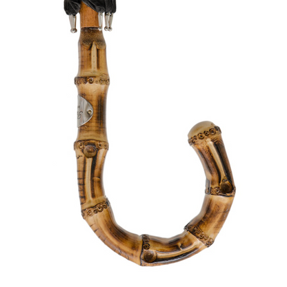 Black Gentleman’s Umbrella with Bamboo Handle – Handmade in Italy