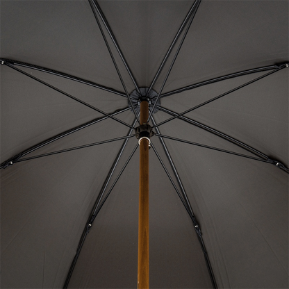 Black Gentleman’s Umbrella with Bamboo Handle – Handmade in Italy