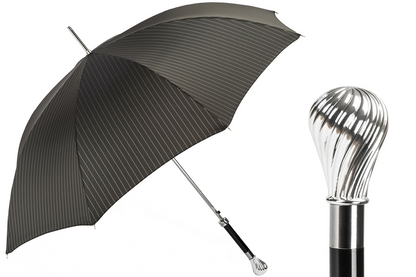 Classic Umbrella with Silver Knob Handle – Handmade Italian Luxury