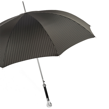 Classic Umbrella with Silver Knob Handle – Handmade Italian Luxury
