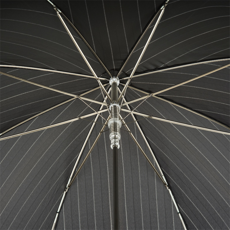 Striped Dandy Umbrella with Silver Handle – Handmade in Italy