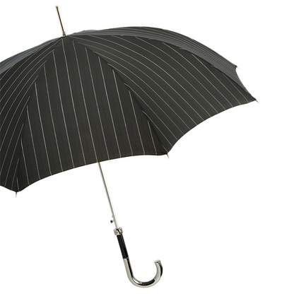 Striped Dandy Umbrella with Silver Handle – Handmade in Italy