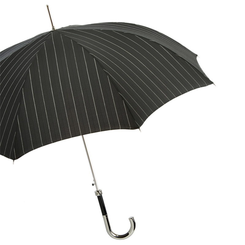 Striped Dandy Umbrella with Silver Handle – Handmade in Italy