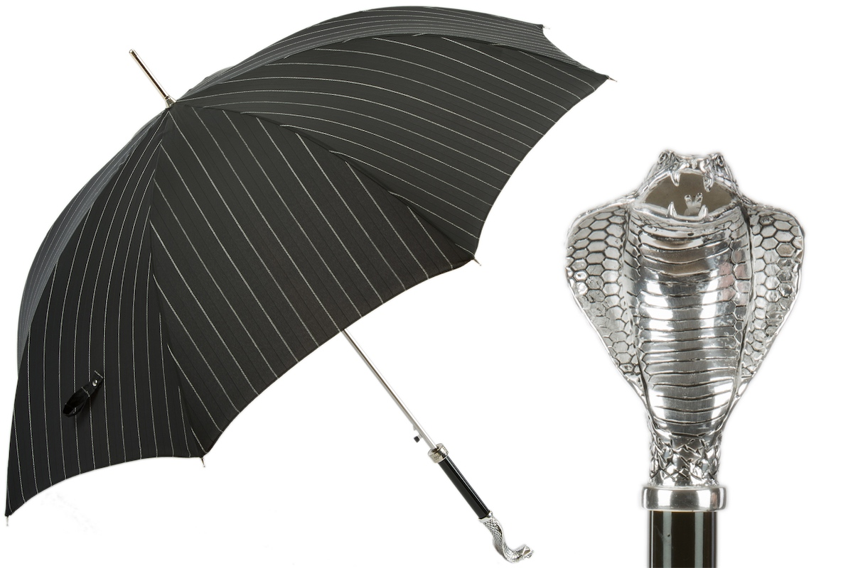 Luxury Cobra Umbrella with Brass Handle – Handmade in Italy