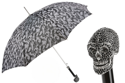Camouflage Umbrella with Black Swarovski Skull – Handmade in Italy