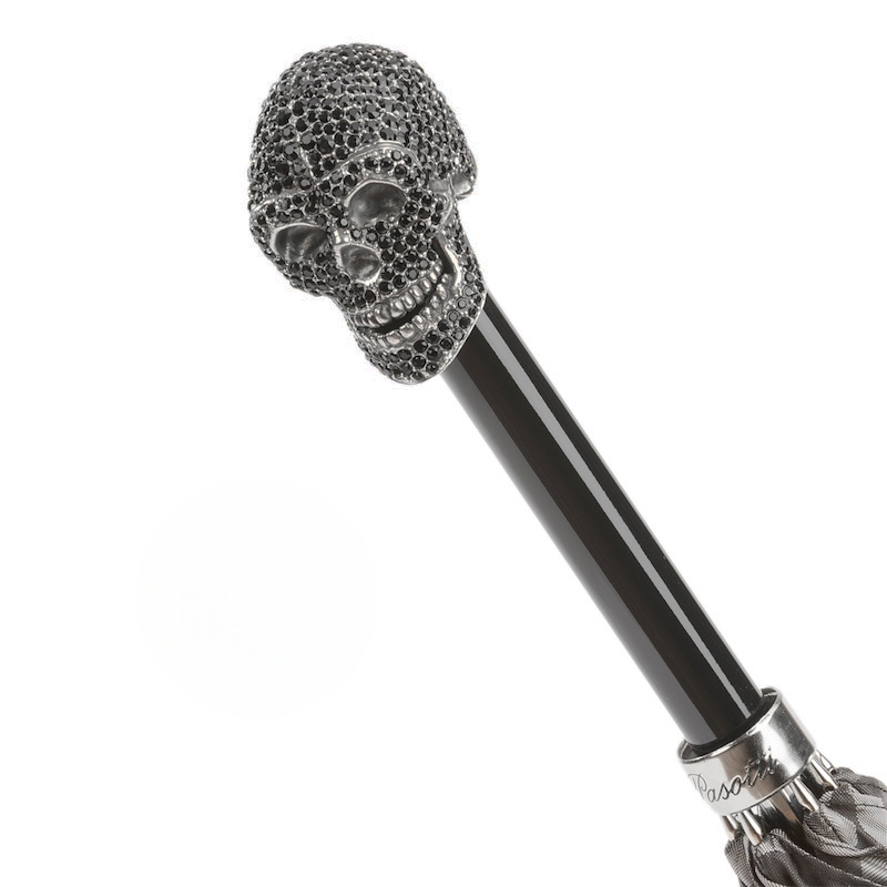 Camouflage Umbrella with Black Swarovski Skull – Handmade in Italy