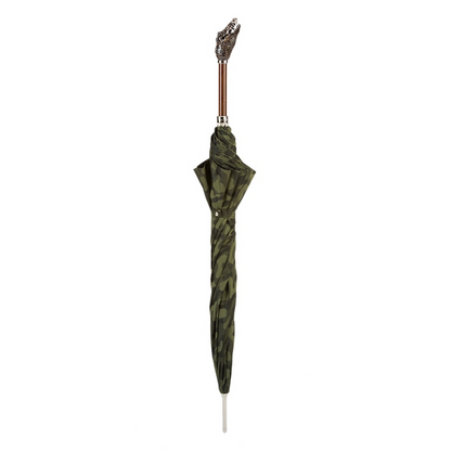 Camouflage Umbrella with Crocodile Handle – Handmade in Italy
