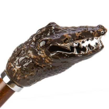 Camouflage Umbrella with Crocodile Handle – Handmade in Italy