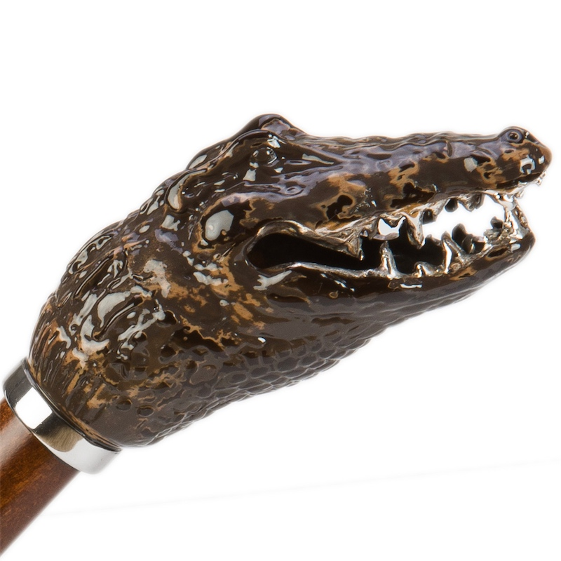 Camouflage Umbrella with Crocodile Handle – Handmade in Italy