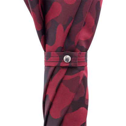 Red Camouflage Handmade Umbrella with Leather Studded Handle