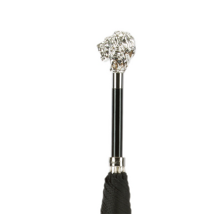 Silver Lion Umbrella with Silver-Plated Handle – Handmade in Italy