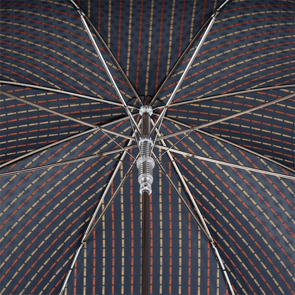 Designer Automatic Tie Print Umbrella with Orange Leather Handle