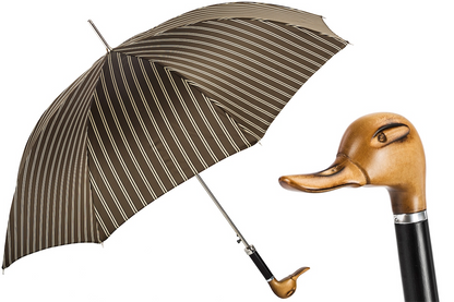Hand Carved Duck Umbrella with Wooden Handle – Handmade in Italy