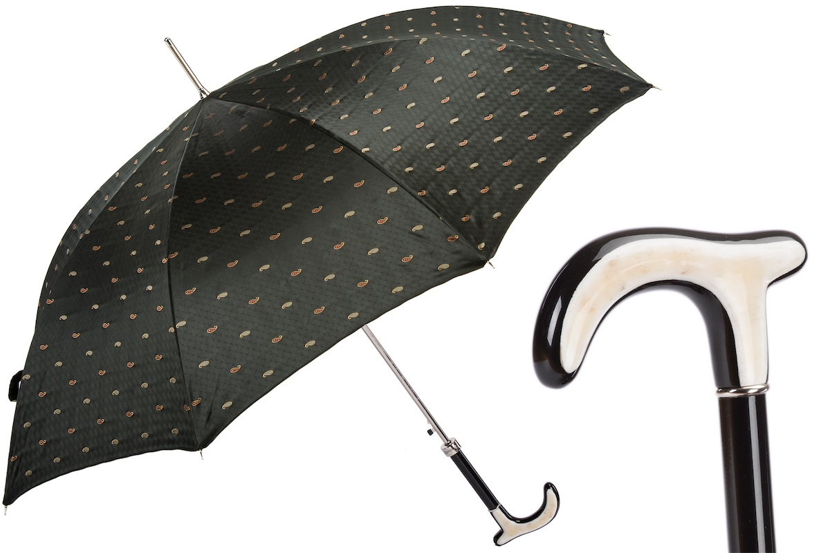 Paisley Umbrella with Genuine Water Buffalo Horn Handle