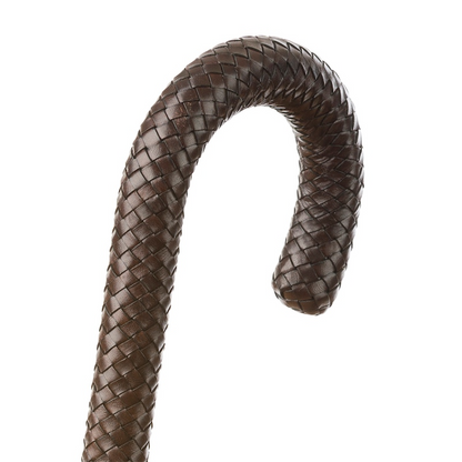 Classic Umbrella with Braided Leather Handle – Handmade in Italy