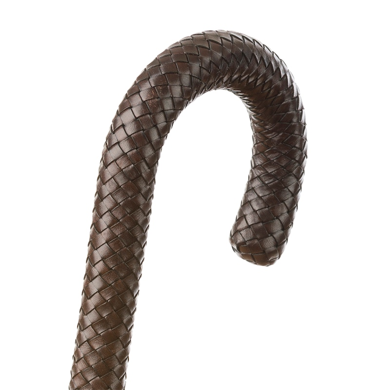 Classic Umbrella with Braided Leather Handle – Handmade in Italy