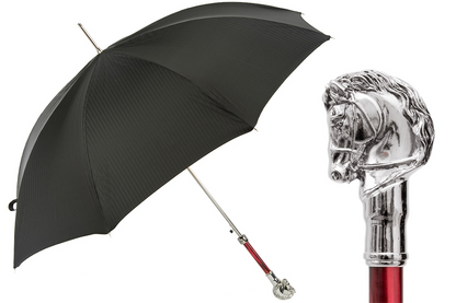 Elegant Umbrella with Silver Horse Handle – Handmade Italian Design