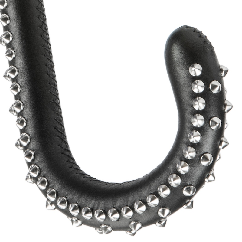 Black Umbrella with Studs Handle – Handmade in Italy