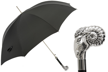 Luxury Umbrella with Silver Ram Handle – Handmade in Italy