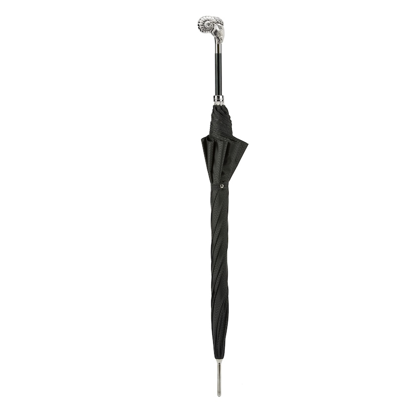 Luxury Umbrella with Silver Ram Handle – Handmade in Italy