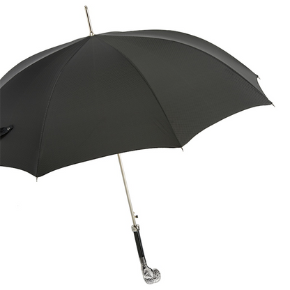 Luxury Umbrella with Silver Ram Handle – Handmade in Italy