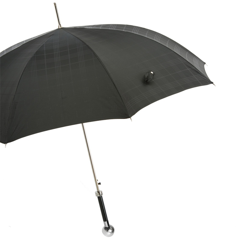 Silver Golf Ball Elegant Umbrella – Handmade Italian Luxury