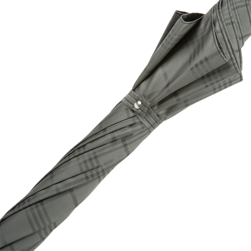 Silver Owl Checkered Gray Umbrella – Handmade Italian Luxury