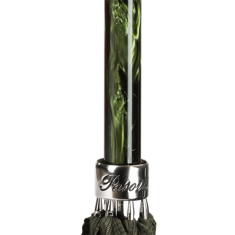 Green Umbrella with Silver Lion Handle – Handmade Italian Luxury