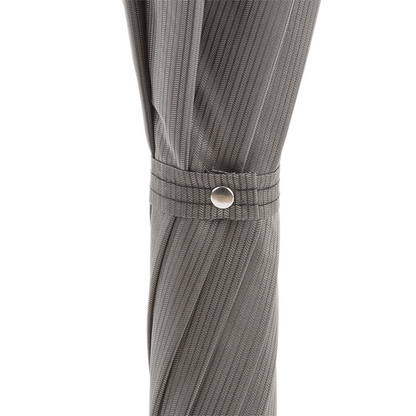 Elegant Grey Umbrella with Leather Handle – Handmade in Italy
