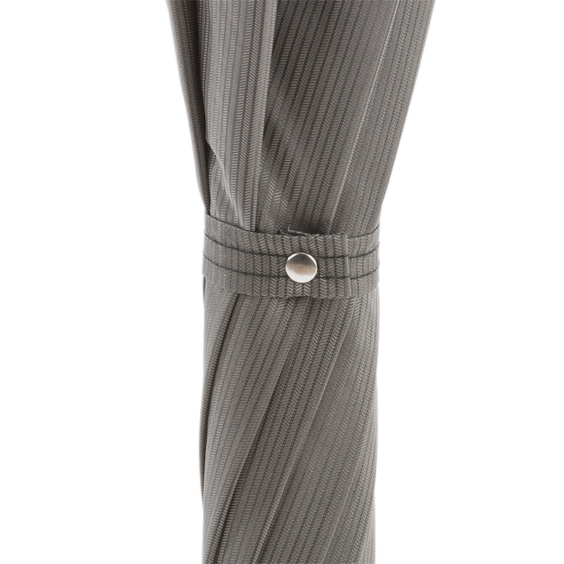 Elegant Grey Umbrella with Leather Handle – Handmade in Italy