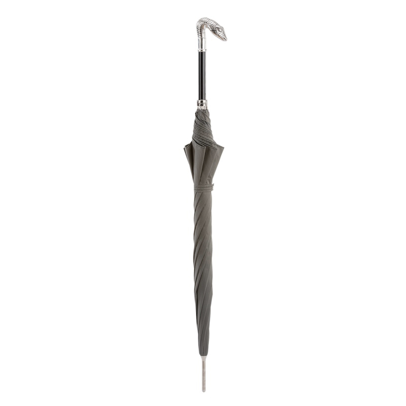 Snake Head Gray Canopy Umbrella – Handmade Italian Design