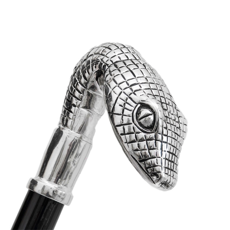 Snake Head Gray Canopy Umbrella – Handmade Italian Design