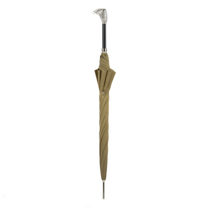 Silver Eagle Umbrella with Silver Plated Resin Handle – Handmade in Italy
