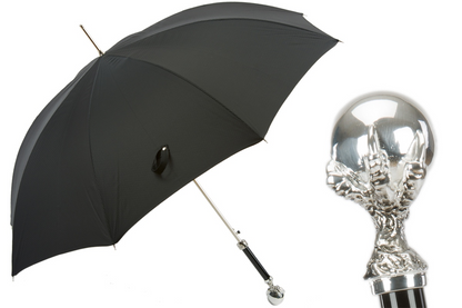 Designer Black Umbrella with Brass Claw Handle