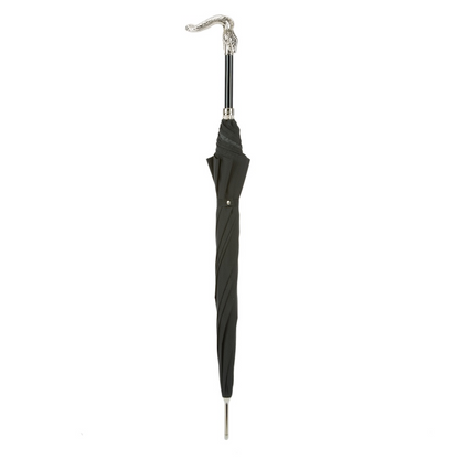 Black Umbrella with Snake Handle – Handmade Italian Luxury