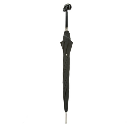 Black Umbrella with Black Skull Handle – Handmade Italian Luxury