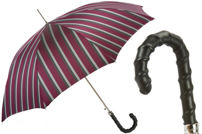 Classic Men’s Umbrella with Premium Leather Handle – Handmade in Italy