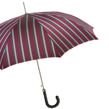 Classic Men’s Umbrella with Premium Leather Handle – Handmade in Italy