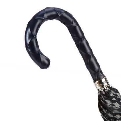 Luxury Umbrella with Twisted Leather Handle – Handmade in Italy