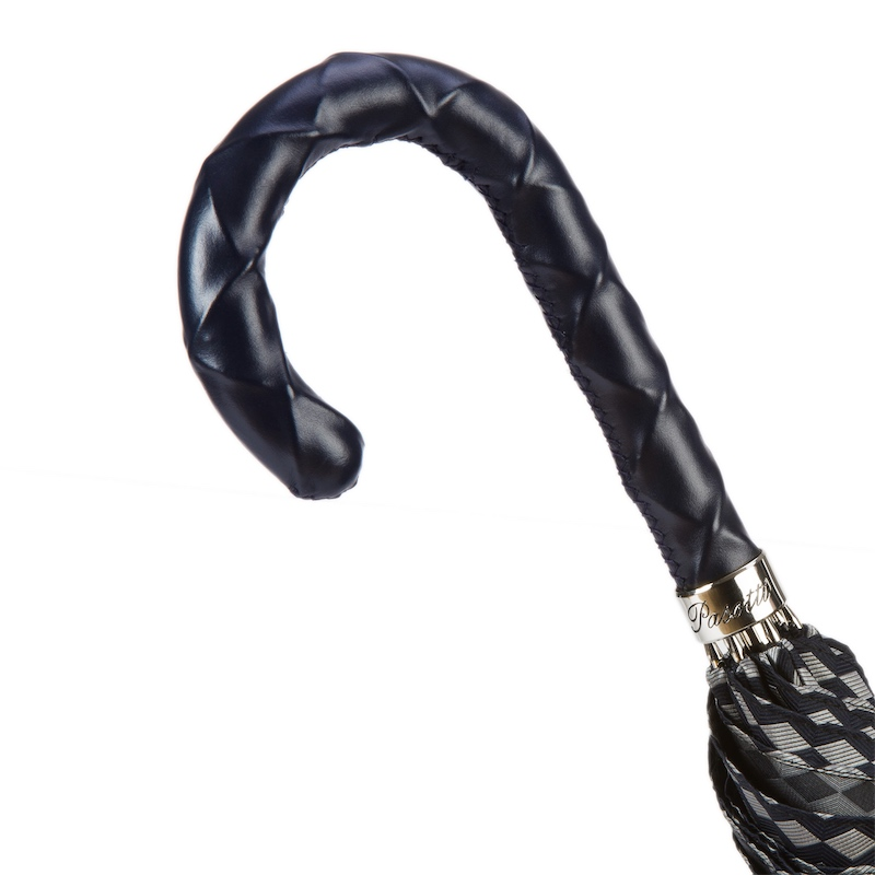 Luxury Umbrella with Twisted Leather Handle – Handmade in Italy