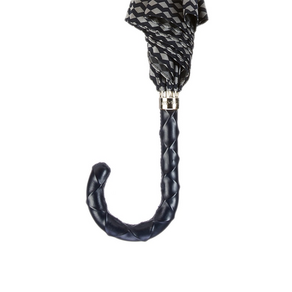 Luxury Umbrella with Twisted Leather Handle – Handmade in Italy